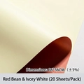 Dual-color red bean and ivory white waterproof floral wrapping paper 20 sheets - Red Bean + Ivory White
