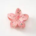 Pink gradient frangipani hair claw clip with holographic glitter in resin finish - Glitter Light Orange [8cm Large]