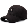 Herren Winter-Baseballkappe in Dunkelbraun mit Ohrenschützern und GOLF SPORT-Logo - Verstellbar / Kaffeebraun