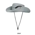 Quick-dry gray wide brim sun hat with breathable mesh and adjustable chin strap - Breathable 8.5cm Regular Brim / Gray