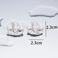 Chunky silver hammered circle stud earrings with unique rock texture finish in 2.3cm - Wrinkle Gold Coin - Steel