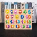 Educational wooden peg puzzle featuring numbers 0-20 with easy-grip handles for toddlers - A001 Numbers Recognition