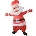 Adult inflatable Santa Claus costume with white beard and red hat for Christmas party events - Santa Claus White Belt / One Size
