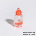 Mini pendentif bouteille avec coquillage et sable orange, taille 28x15mm, poids env. 4g - Bouteille Dérivante Lumineuse (Mandarine)