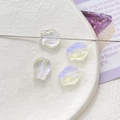 Macro shot of colorful tulip shaped glass beads with iridescent finish for DIY jewelry - Transparent Iridescent Tulip (7# 10Pcs Price)
