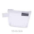 Portamonete bianco in rete di nylon con zip e maniglia laterale, custodia 12x8x3cm - 12×8×3cm / Bianco