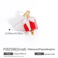 Rode geschenkdoos hanger van roestvrij staal voor kerst DIY ketting maken - Kleine Rode Geschenktas (PJ92598)