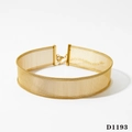 Collana girocollo a maglia dorata con chiusura a moschettone e catena regolabile - Collana / Stile Dorato (D1193)