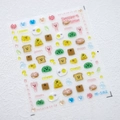 3D embossed nail art sticker featuring cute snacks like pizza, donuts and toast M-242 - Cartoon Food Series (M-142)