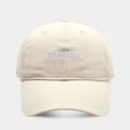 Detalle del bordado mom en gorra de béisbol de sarga de algodón beige con visera curva - Ajustable / Beige