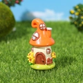 Miniature orange mushroom house figurine for garden landscaping on green grass - Orange Mushroom House (No. 1)