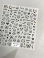Adhesive nail art stickers featuring black and white cartoon cats and dogs style Aha! 089 - Aha-8901 Cat Patterns