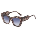 Cat eye sunglasses with brown tortoiseshell frame and gradient blue-purple lenses - Mixed Tortoise Frame Double Gray Lens