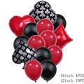 Poker themed balloon set with red hearts and black spades for casino party decoration - Poker Balloon Bundle Style J (h005)