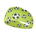 Elastic green sports headband with soccer ball pattern for soccer and running - Soccer Light Green