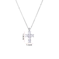 Elegant silver cross pendant necklace with six brilliant zircon stones on O-chain - Silver Cross (A625)