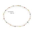 Bunte Evil Eye Halskette mit Goldkette und weißen Perlen für Damen, 40 cm Länge - Böses Auge Halskette 40cm