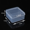Transparent plastic jewelry box measuring 7.5cm x 7.5cm x 3.5cm with hinged lid - 3575 Square Box (7.5*7.5*3.5cm)