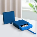 Square royal blue drawer jewelry box with PE film suspension display for rings - 11*11*2cm / Blue