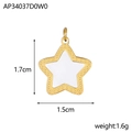 Pendentif étoile en nacre et acier doré avec dimensions de 1,7 cm x 1,5 cm environ - AP34037D0W0-Étoile en émail blanc doré