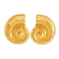 Exaggerated 18K gold plated titanium steel earrings in a spiral nautilus shell design - Conch Spiral Shape (E0761)