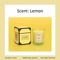 Vela perfumada de limón en vaso con jazmín y pachulí en caja de regalo amarilla - Limón pequeño - Amarillo