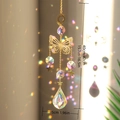 Vlinder kristal zonvanger met gouden maan en sterren voor tuin decoratieve ornamenten - Vlinder Zon