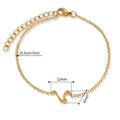 Bracelet minimaliste en acier titane plaqué or 18k avec pendentif vague en or - Style Mouette (SZ-252)