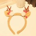 Khaki mink fur Christmas reindeer antler headband with festive red berry decorations - Headband 9# (Single)
