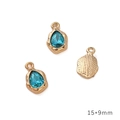 Ciondolo a goccia 15x9mm in lega dorata con cristalli aqua per gioielli fai-da-te - Goccia Colore AB Oro Cristallo Blu