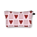 Valentine's Day makeup bag with red heart pattern and zipper closure for storage - 10-Color Block Heart Squares