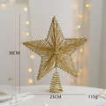 Étoile de sapin de Noël dorée pailletée 30cm avec base spirale pour décor de fête - 25cm Or