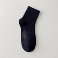 Calzino singolo nero in cotone di alta qualità con trama a costine e polsino elastico comodo - Taglia unica / Nero