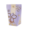 Lavender gift box with gold foil floral pattern and Thank You tag for wedding favors - Gold Stamping Floral Pattern Pocket Box - Purple