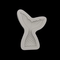 Detailed grey mermaid tail silicone mold for fondant and chocolate cake decorating - Small / Gray
