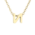 Gold-plated stainless steel necklace featuring a polished capital letter N pendant - Letter N