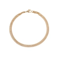 Minimalistisches doppellagiges Gliederkette-Armband aus Gold-Titanstahl mit Karabiner - Gold