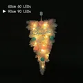 Árbol de Navidad invertido blanco con bolas macaron rosa y luces LED cálidas - Rosa Macaron 90cm Con Luz