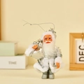 Silver Santa Claus plush ornament with hanging string for Christmas tree decoration - Gift Bag (Silver Sequin)
