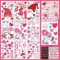 Detail van 9-vel Valentijnsdag statische raamstickers met hartjes en gnooms - Gnome Hart Stijl (A01)