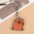 Porte-clés Capybara mignon en acrylique avec pommettes rouges et étoiles décoratives - Style 9 [N° B241]