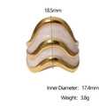 Detailed size chart for vintage wave ring showing 18.5mm height and 17.4mm inner diameter - White