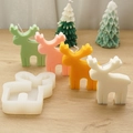 Christmas reindeer silicone mold for handmade candles with colorful festive wax samples - Fawn (Thin) 118g