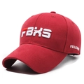Berretto da baseball rosso in cotone con ricamo 3D e visiera curva stile sport - Rosso