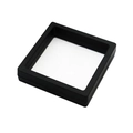 Boîte à bijoux carrée noire à membrane PE avec fenêtre d'affichage transparente - 9x9cm / Noir
