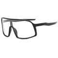 Oversized cycling sunglasses with matte black frames and clear anti-wind lenses - Black Frame Clear Lenses