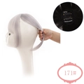 Silver grey 3D hair topper with bangs for women, 171 color code variant with clips - 171 Silver Gray