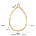 Pendentif goutte dorée pour bijoux DIY avec une finition métallique lisse - Cadre Goutte Doré