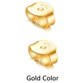 Pair of S925 sterling silver butterfly earring backs in shiny gold finish with 925 stamp - Disc / 4mm / Gold