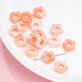 14mm acrylic five-petal flower beads in orange and pink marble finish for DIY jewelry - 14mm / 3# Solid Dyeing (kp6522)